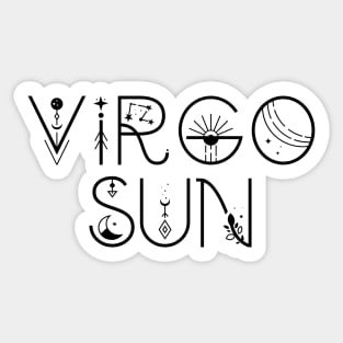 Virgo sun sign celestial typography Sticker